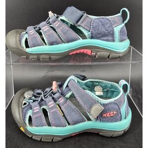 Keen Newport H2 Sandals Kids Youth Sz 1 Blue Pink Aqua Washable Sport Shoes